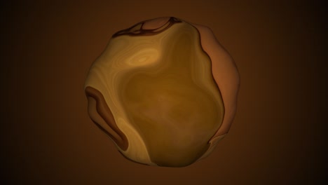 abstract brown color liquid sphere spinning animation.