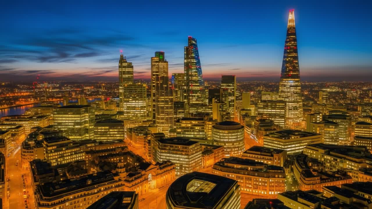 London Cityscape at Night with The Shard