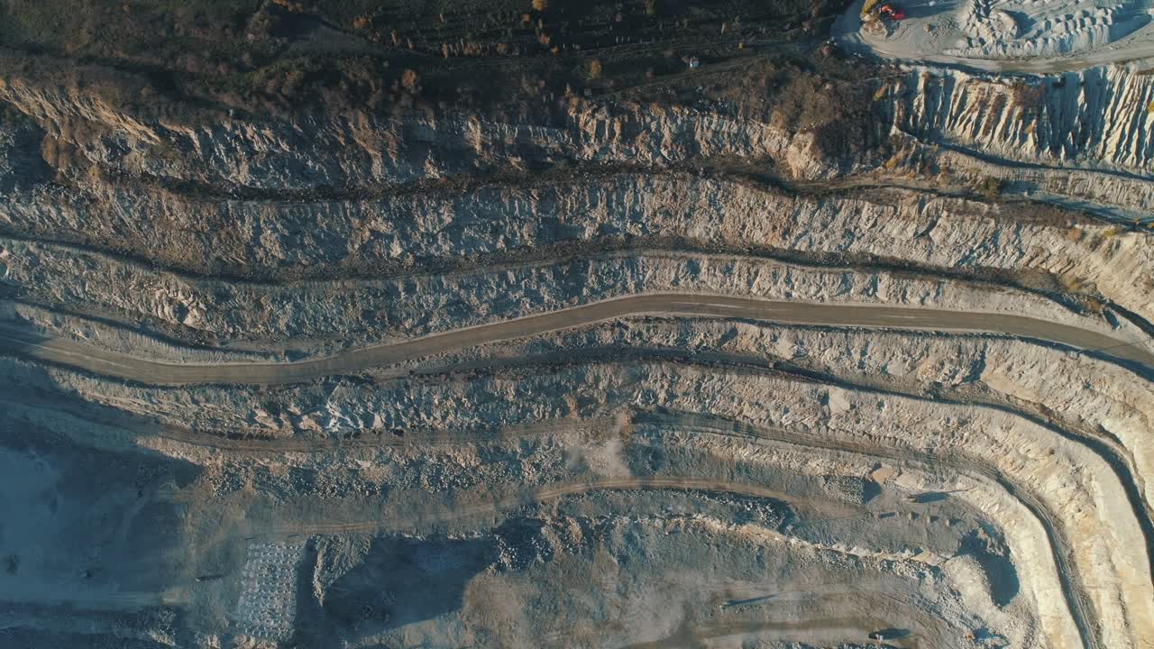 Aerial view of a limestone quarry