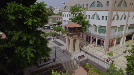 The-second-water-tower-that-was-built-in-the-young-settlement-of-Rishon-LeZion,-the-water-only-reached-Baron-Rothschild's-house-and-clerical-offices---static-shot