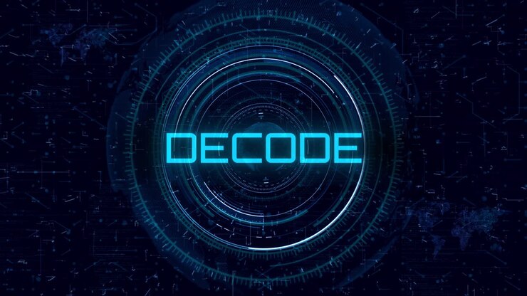 Testo animato in decodifica su mappa del mondo digitale con rivelazione HUD Cybertech