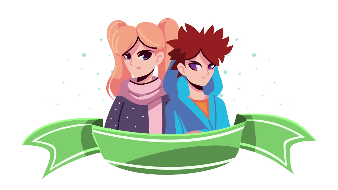 애니메이션 커플 초상화