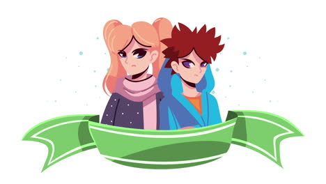 anime couple portrait