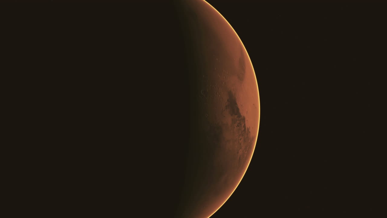 Vivid view of the red planet on a clear night in the cosmos