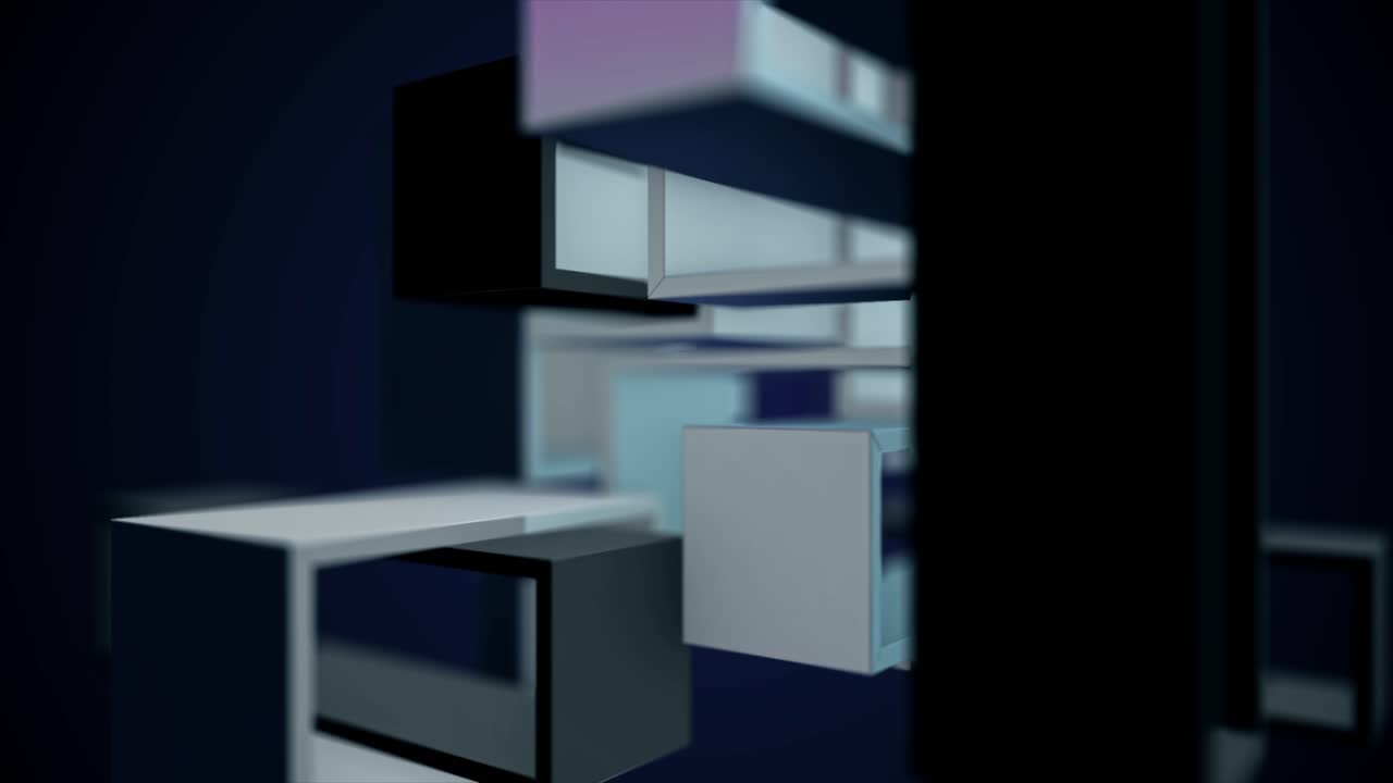 추상적인 3d 기하학적 모양, 파란색과 검은색