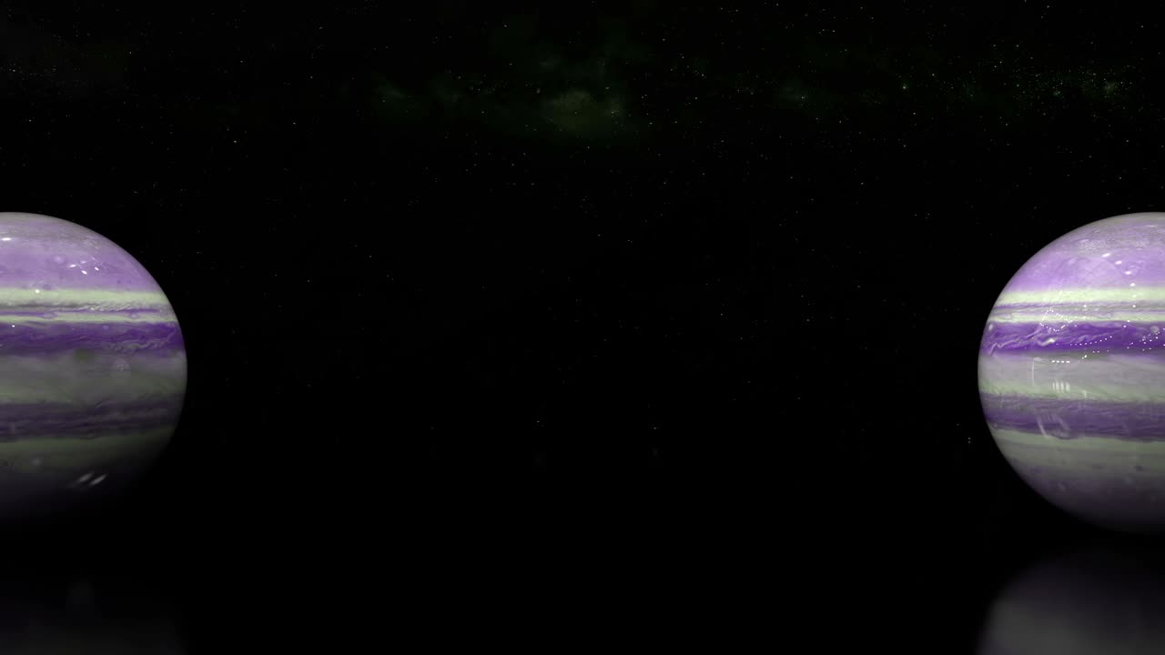 diseño en bucle 3d de un planeta en el espacio. vista panorámica de planetas rodantes. concepto cósmico.