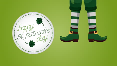 st patricks day animated card with elf legs