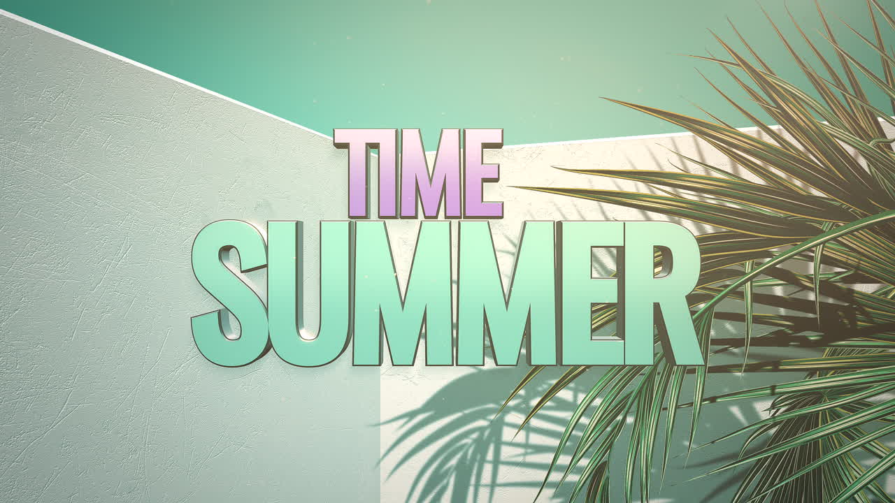 horario de verano en la habitación con un árbol verde tropical