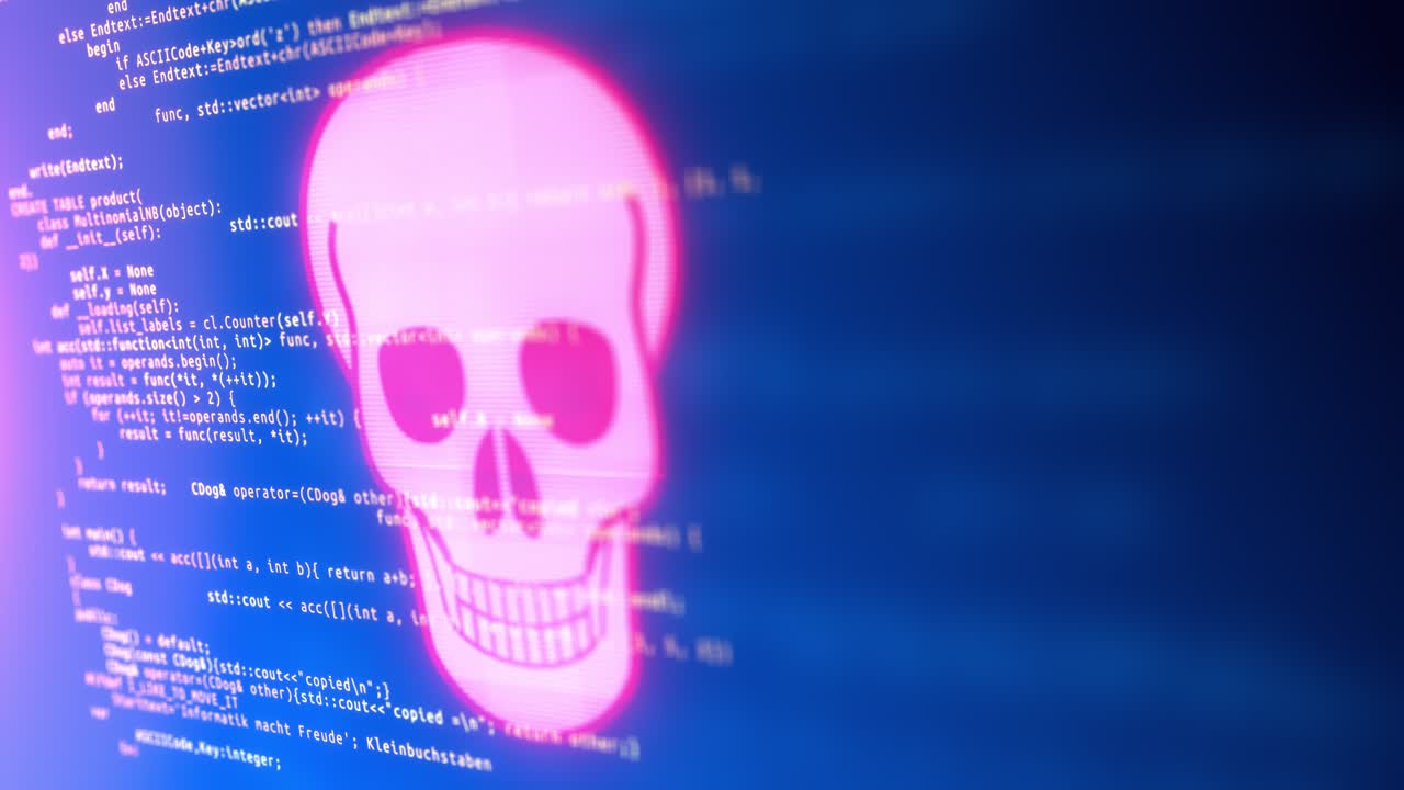 Computer virus attack cyber security malware crime spying software technology writing programming