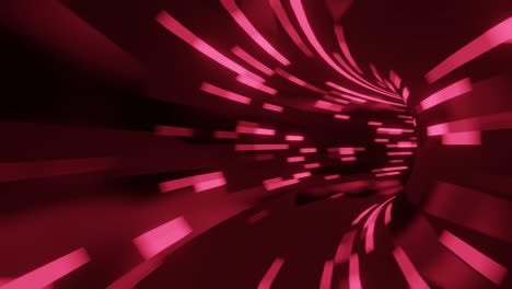 fast movement inside round tunnel with pink lights. minimal seamless looped motion graphic animated background