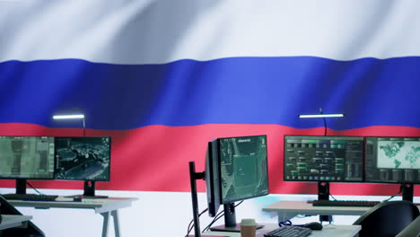 russian military headquarters with high tech equipment to gather intelligence