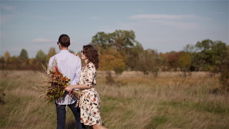 radiant couple hugging with joy