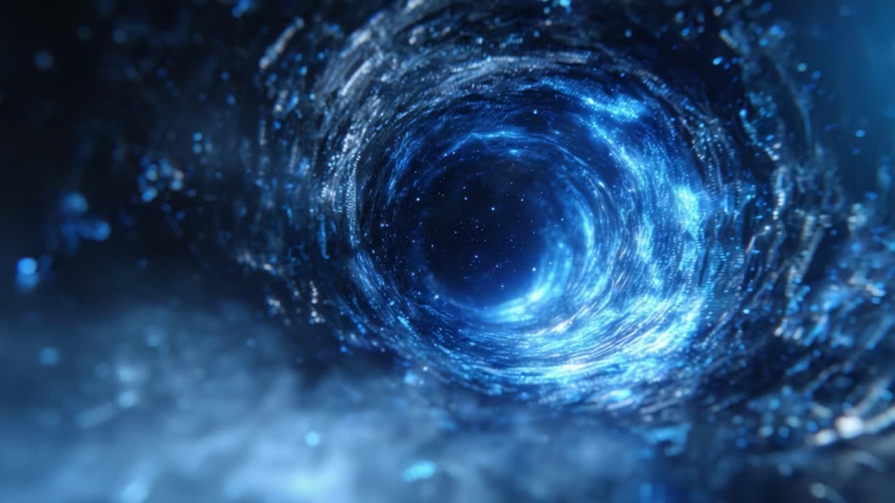 A Journey Through the Cosmic Vortex of Stars and Light: Exploring the Mysterious Depths of a Celestial Black Hole or Wormhole Amidst Galactic Wonders