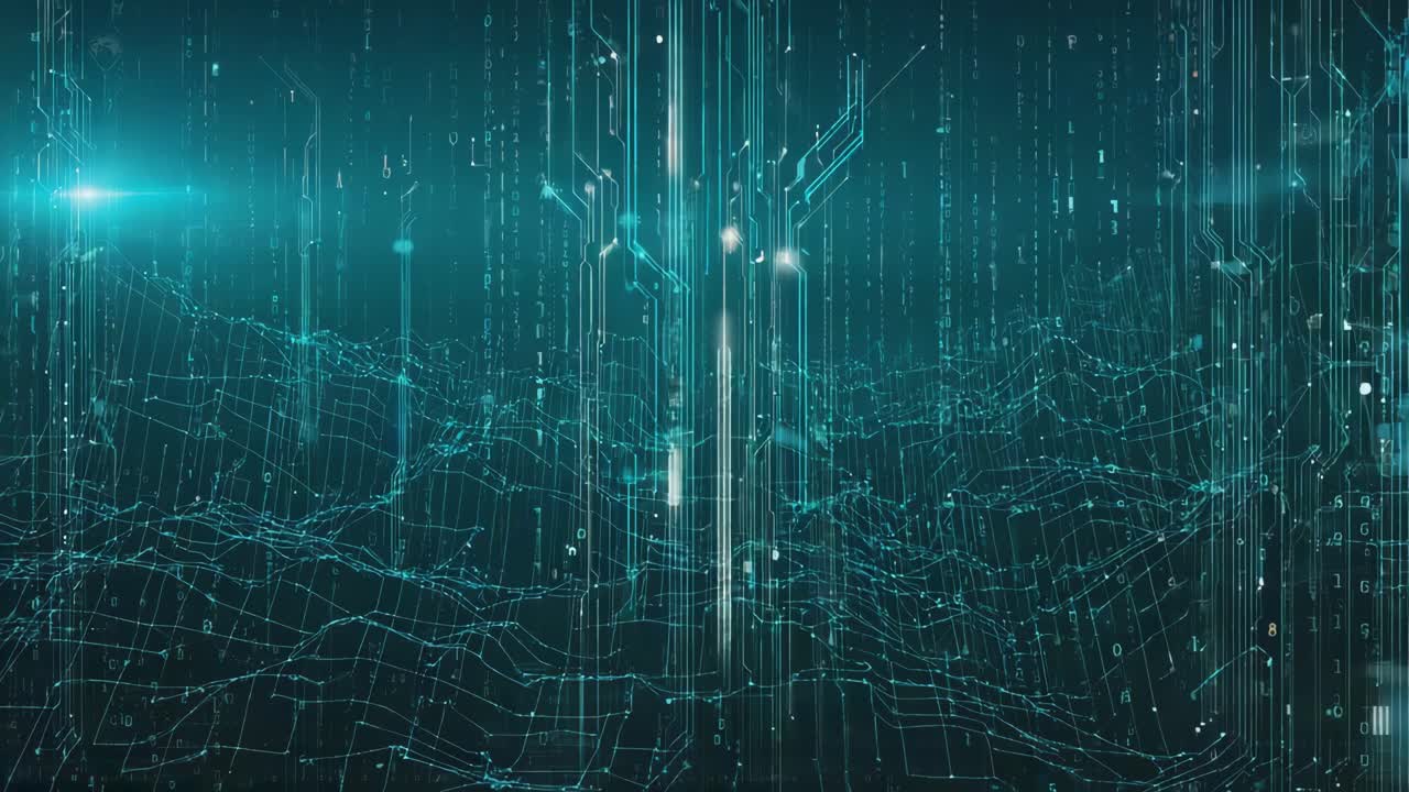 Abstract Digital Data Network Background with Binary Code