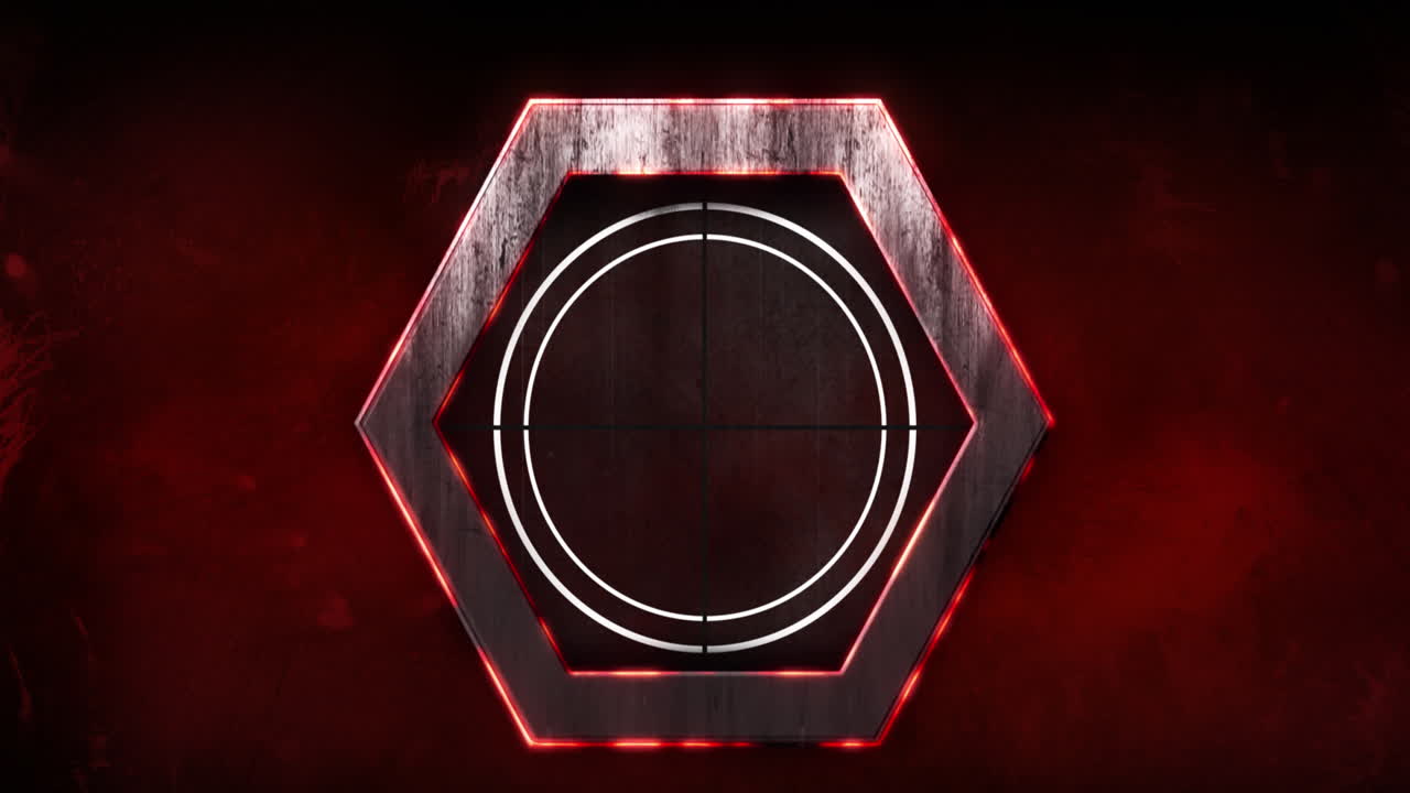 animación del escaneo del alcance sobre un fondo rojo