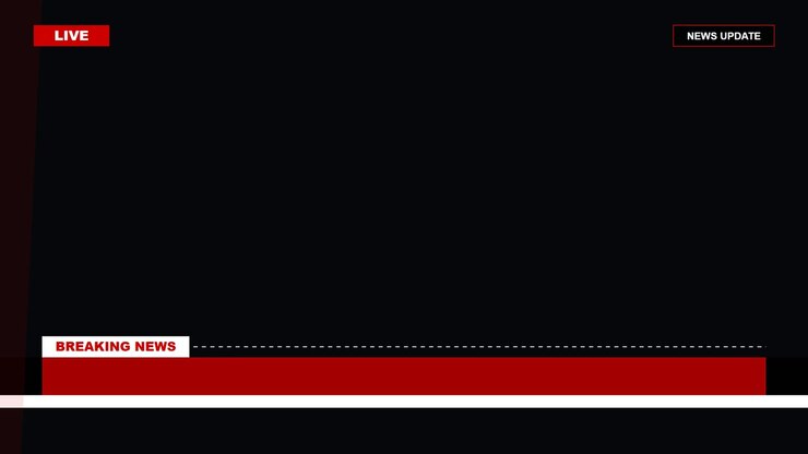 Grafisk overlay til breaking news-udsendelse med rødt banner