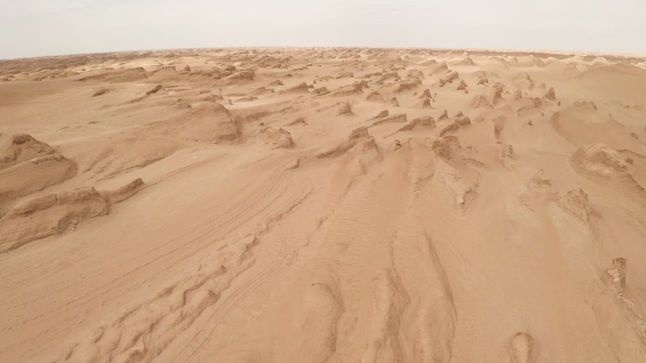 Paesaggio di erosione eolica, formazioni a yardang