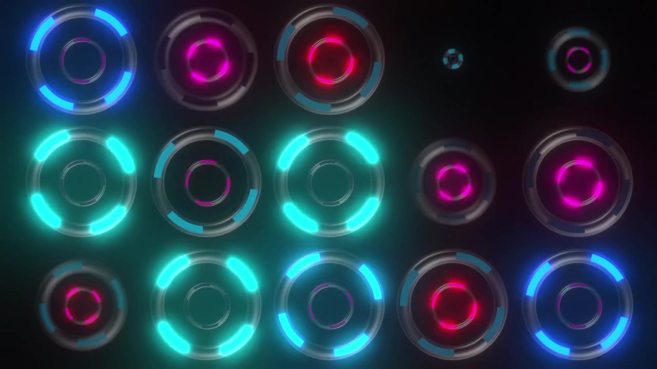 Neon Rings Abstract Design