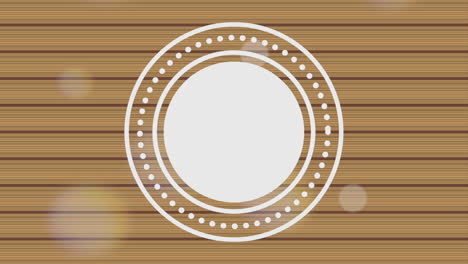 white circle badge on wooden background