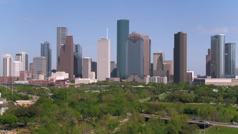 Aerial-of-the-downtown-Houston