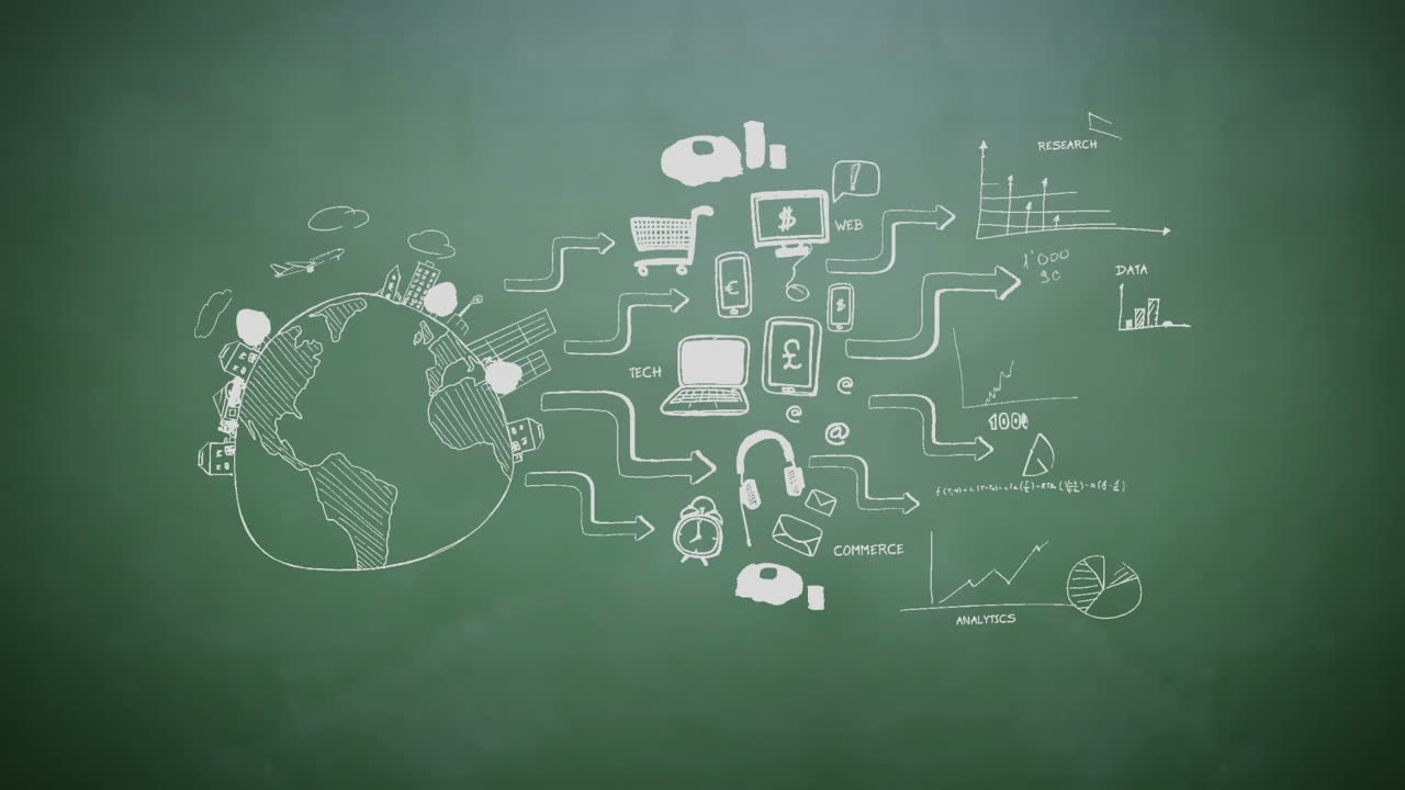 tormenta de ideas de negocios que aparece en la pizarra