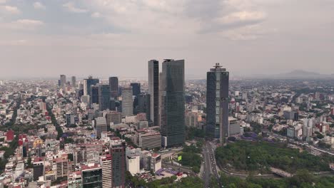 panoramic view of the reforma towers from chapultepec