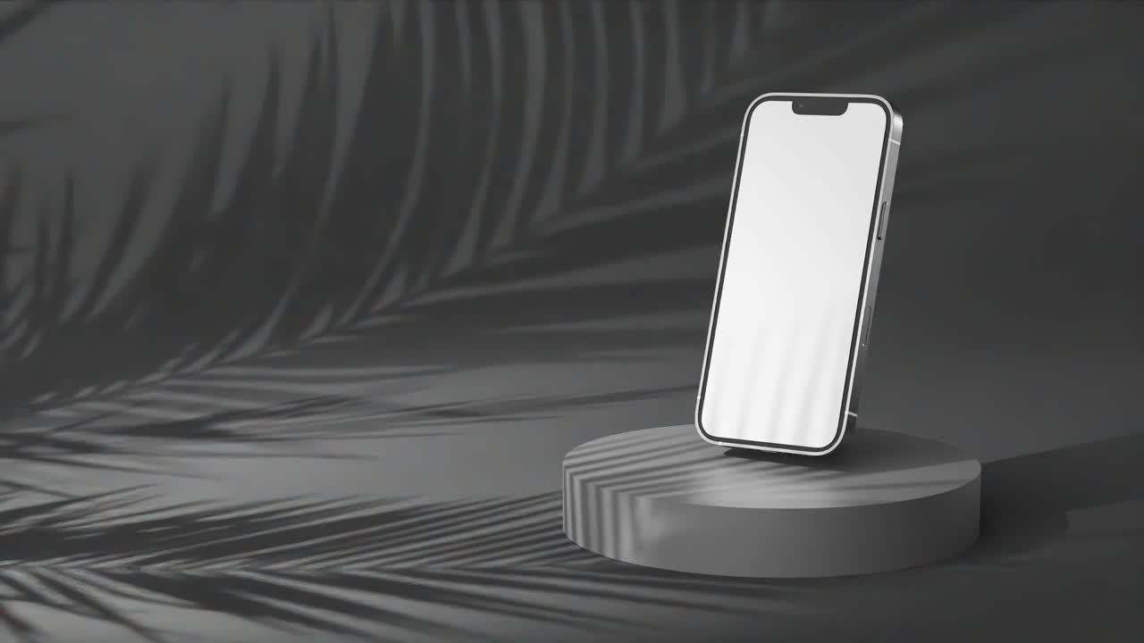 빈 데스크 ⁇  화면과 함께 검은색 휴대폰의 모 ⁇