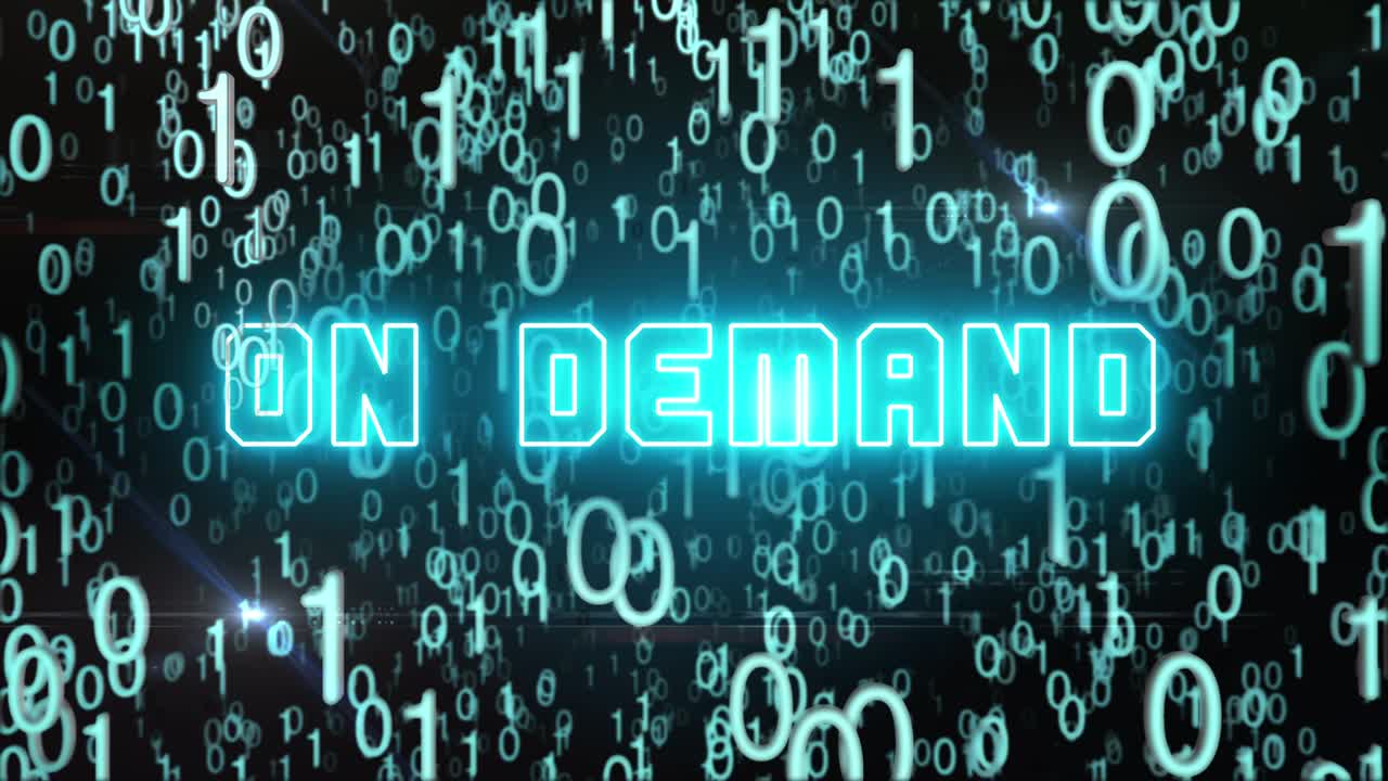 디지털 코드와 함께 요구에 따라 파란색 개념