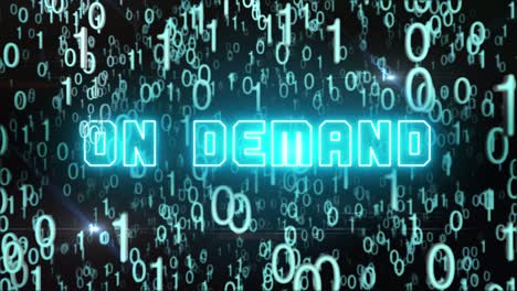 Bluish On Demand concept with digital code