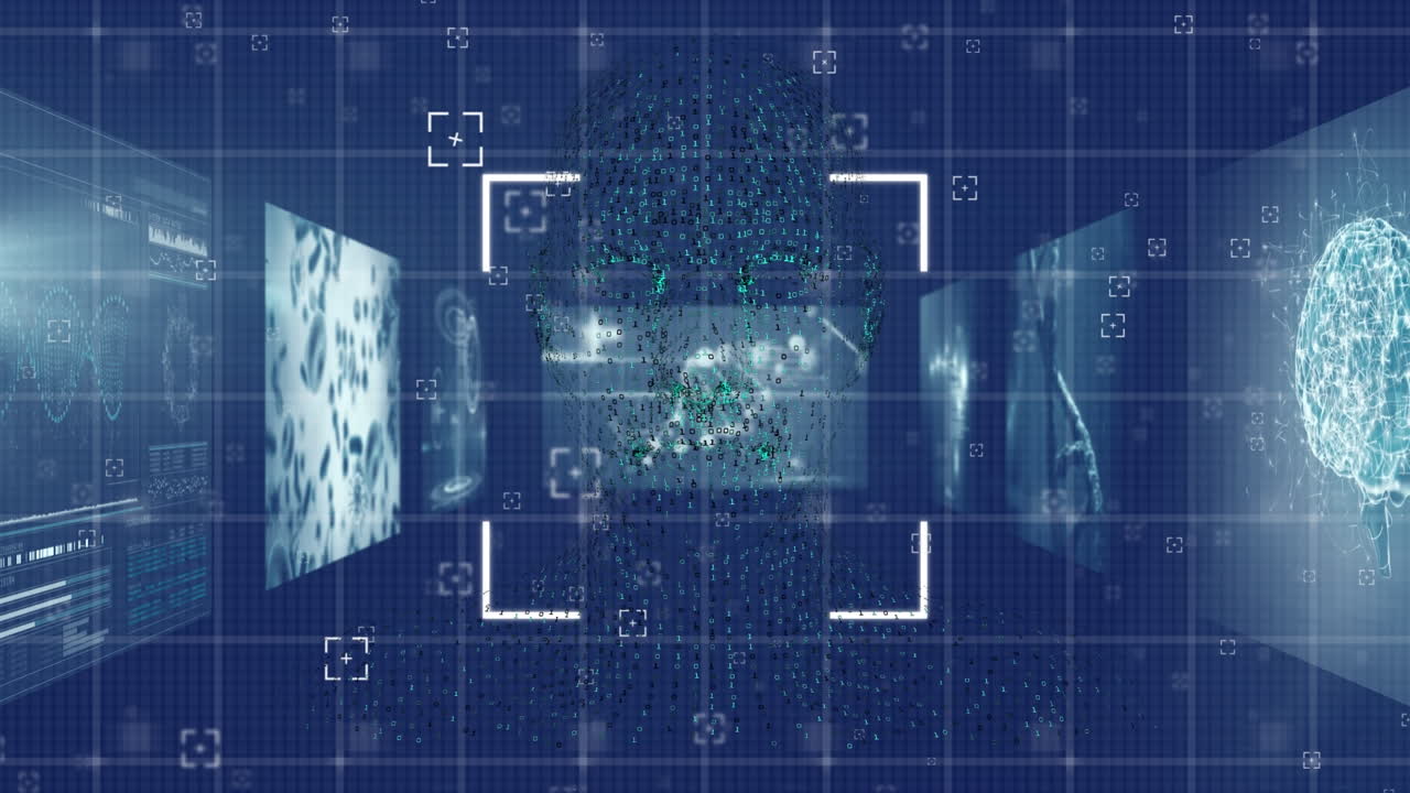 animación del escaneo del alcance sobre pantallas digitales