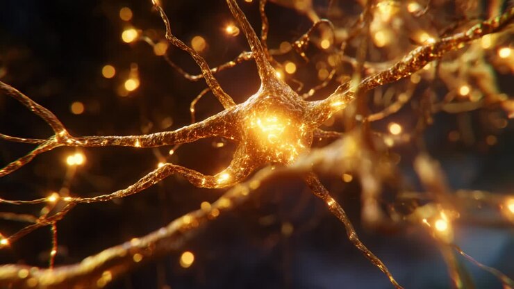 Mesmerizing View of Neuronal Activity: A Close-Up Exploration of Dynamic Neurons with Glowing Synapses in a Stunning Visual Presentation of Neural Connectivity
