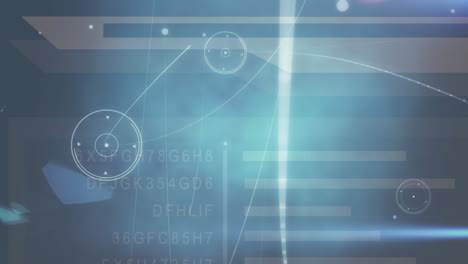 animación de la red de conexiones y procesamiento de datos sobre fondo negro
