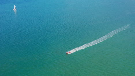 Aerial-following-Isle-of-Wight-sea-Sunny-day-UK-4K