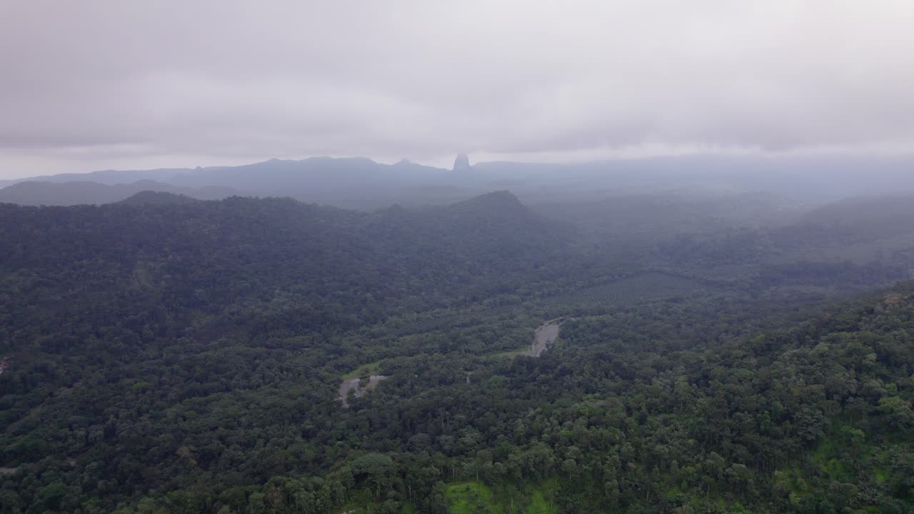 Pico Cão Grande, São Tomé — a dramatic volcanic plug rising from lush rainforest in Obô Natural Park, an iconic African landmark