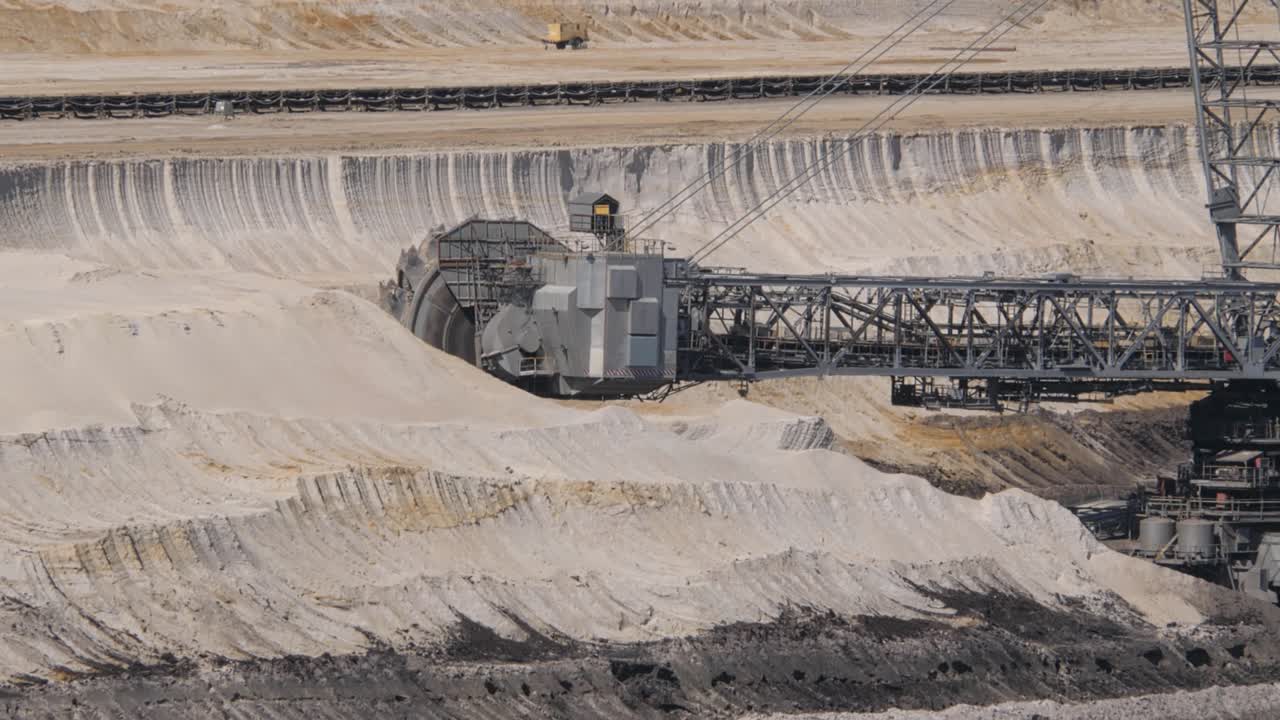 Large bucket wheel excavator in Hambach opencast lignite mine in the Rhenish lignite mining area near Düren