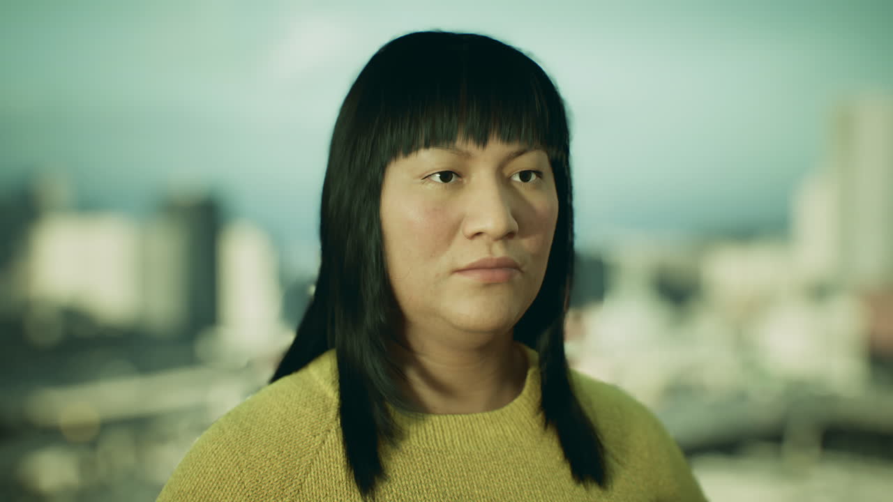 도시에서 멕시코 여성 초상화