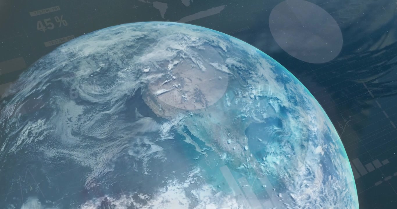 Animación del procesamiento de datos sobre el planeta