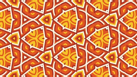 Orange,-white---yellow-geometric-kaleidoscope-pattern