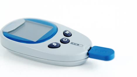 close-up of glucometer