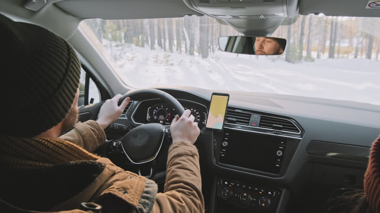 Driving Through a Snowy Forest