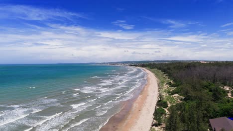 aerial view pan of the sea in lam dong