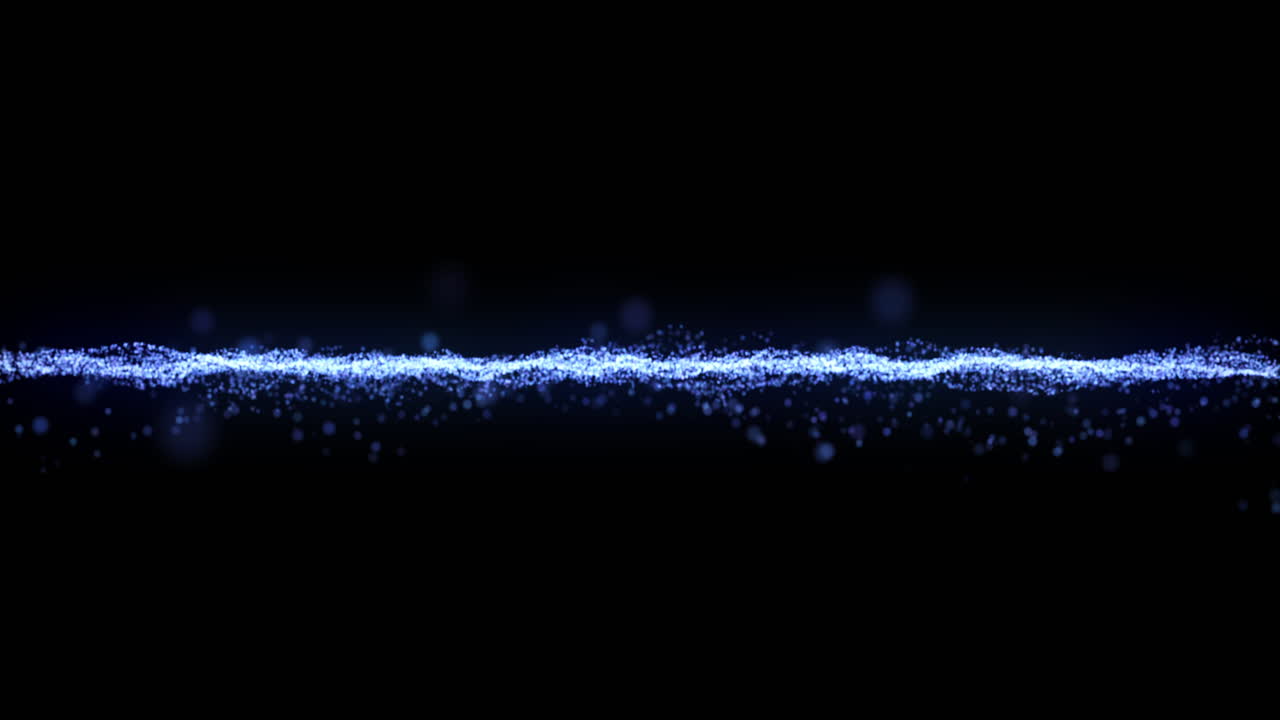 Abstract Blue Particle Stream on Black Background