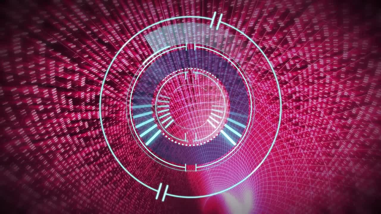 animación del escaneo de alcance sobre el túnel digital rosa