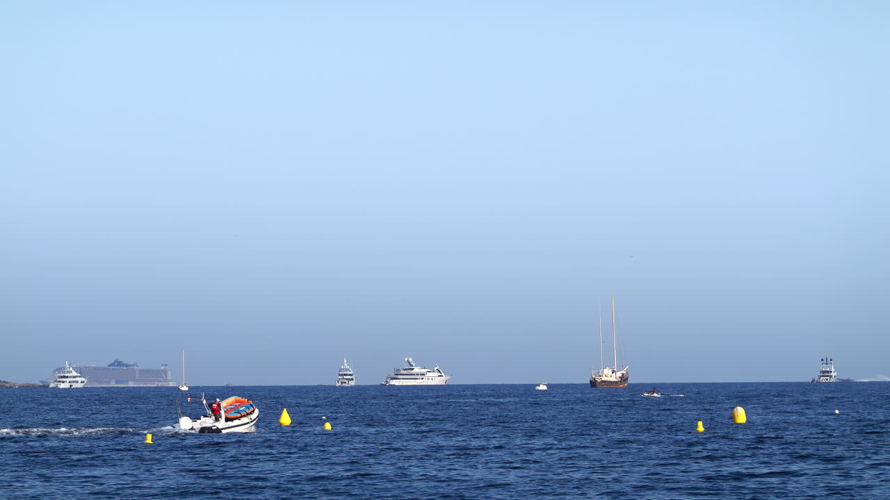 Boats moving on the sea in Golfe-Juan, France