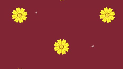 golden flowers decoration pattern animation