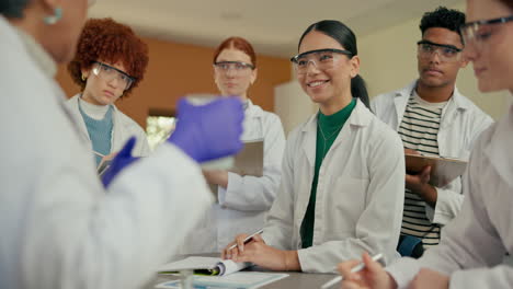 students in science class