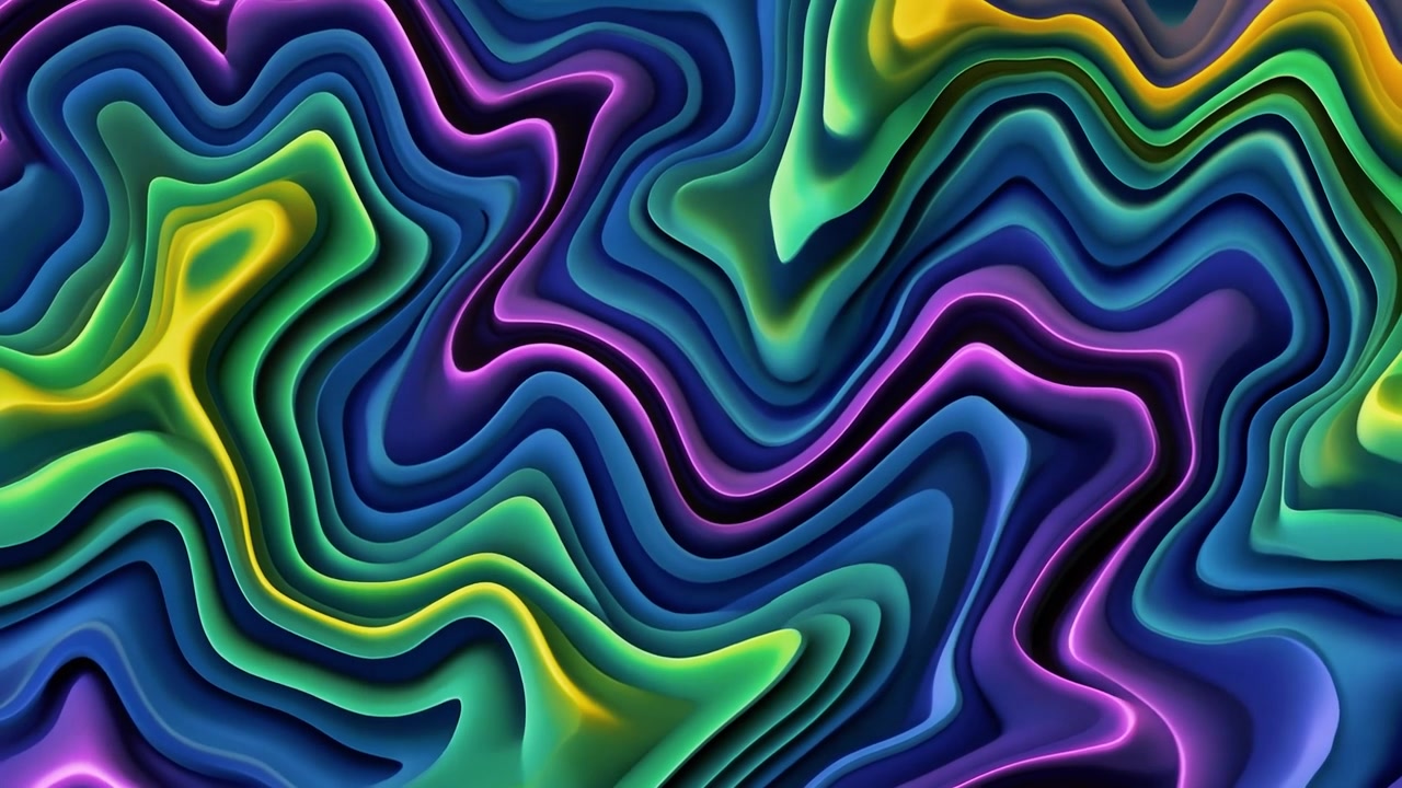 Abstract Liquid Motion with Vibrant Neon Colors
