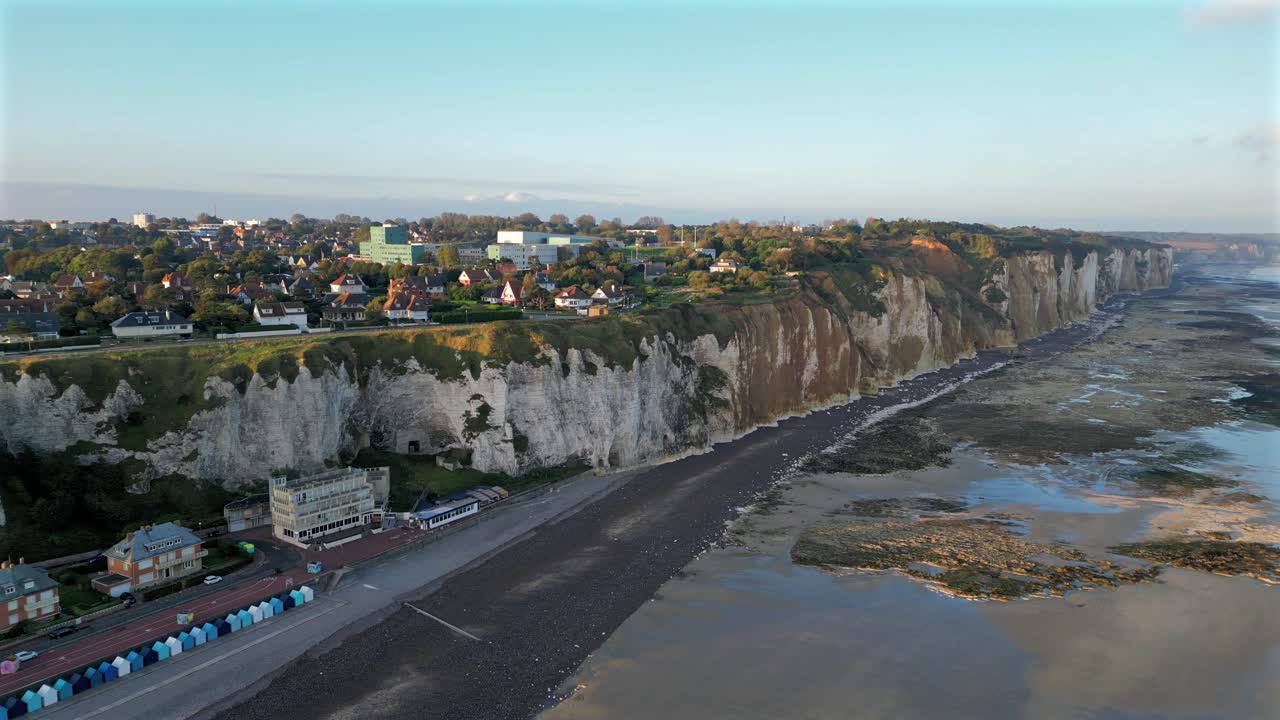 Aerial view of coast in Dieppe, Italy