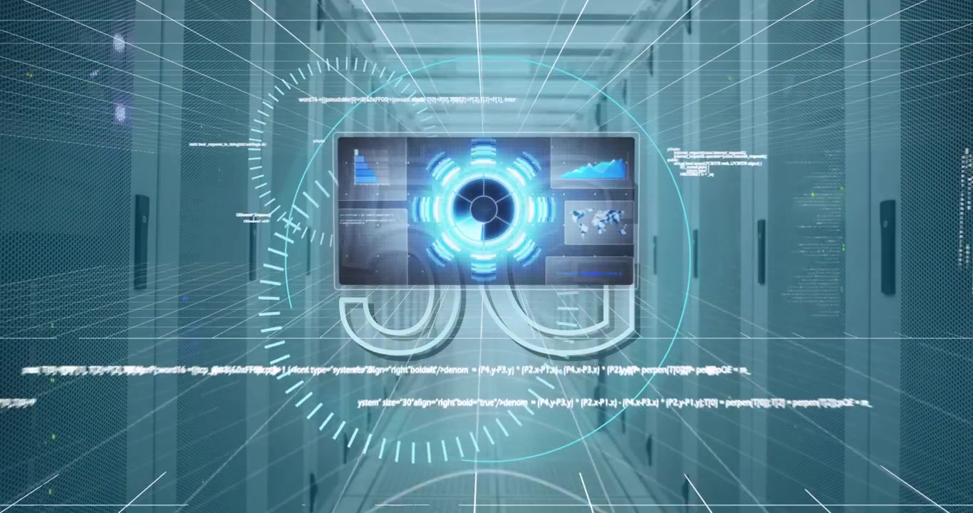 Animation of text with globe and network of connections