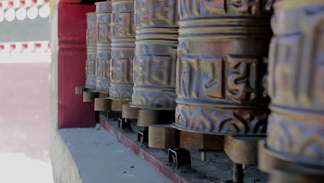 buddhist prayer wheel in the himalayas